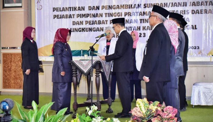 Bupati Tegal Lantik Amir Makhmud Jadi Sekda Kabupaten Tegal